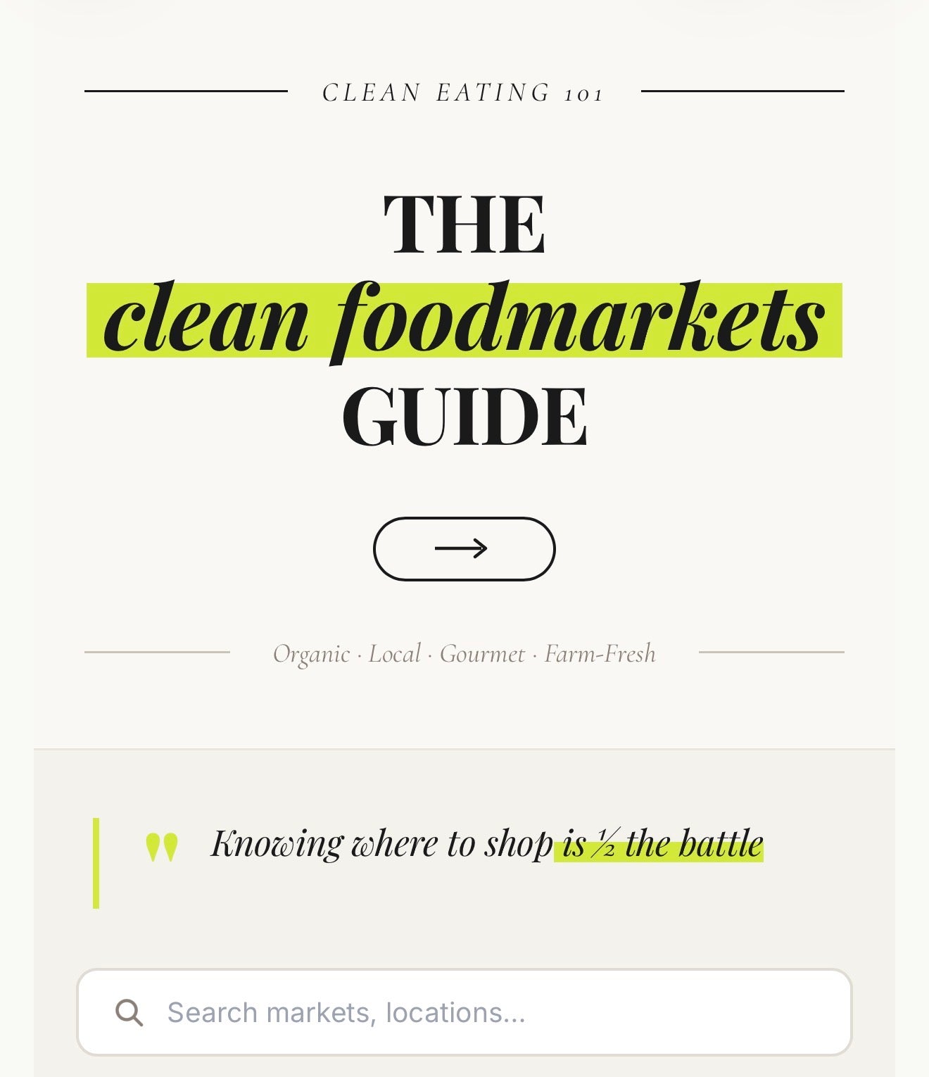 Clean Food Markets